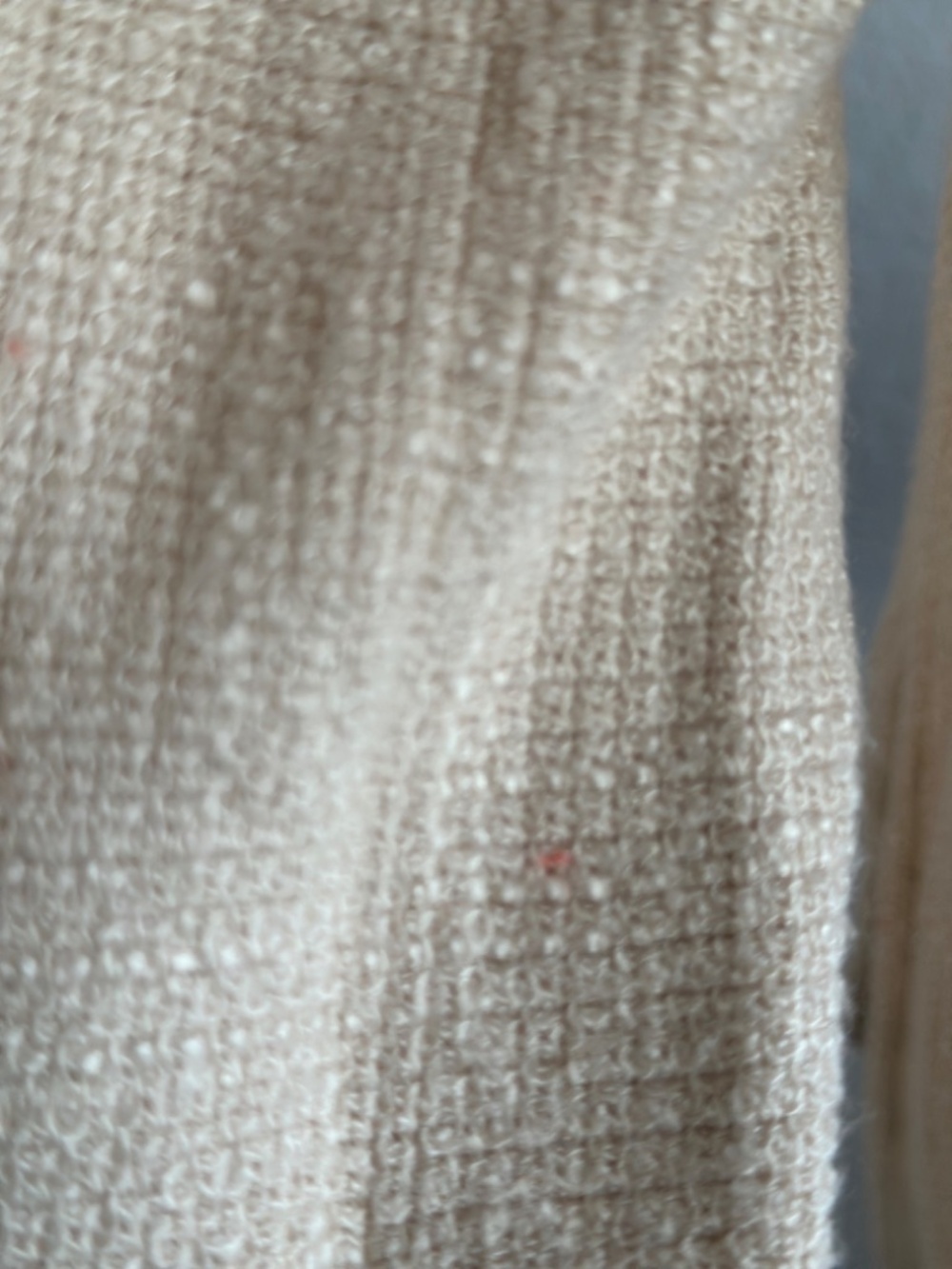 Softwear by Mark Singer Beige Textured Rayon Blouse Small Long Sleeve Minimalist - Picture 9 of 13